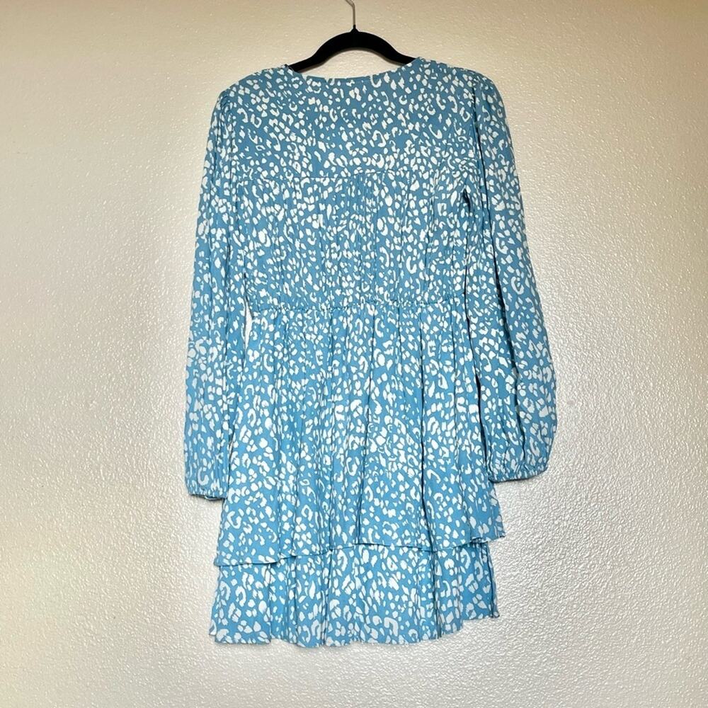 NWT Zara Animal print short dress blue medium - Picture 5 of 10